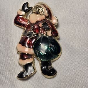 VintageFestive Santa Claus Brooch
